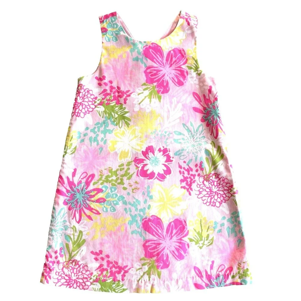 Tommy Bahama Dress Girls Hawaiian Floral Sleeveless Lined Summer Vacation Sz 6